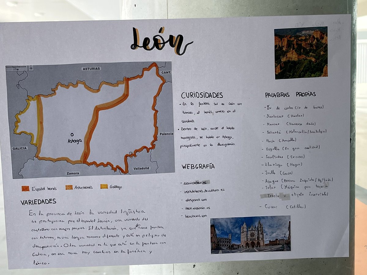 Hoy celebramos el Día Europeo de las Lenguas. Nos ha venido genial para trabajar los primeros criterios de evaluación. Entre otras actividades, el alumnado ha buscado rasgos diatópicos de cada una de las provincias de Castilla y León. 
¡Fantástica iniciativa de <a href="/iesolacisterEng/">Internacionalización IESO La Cistérniga</a> !