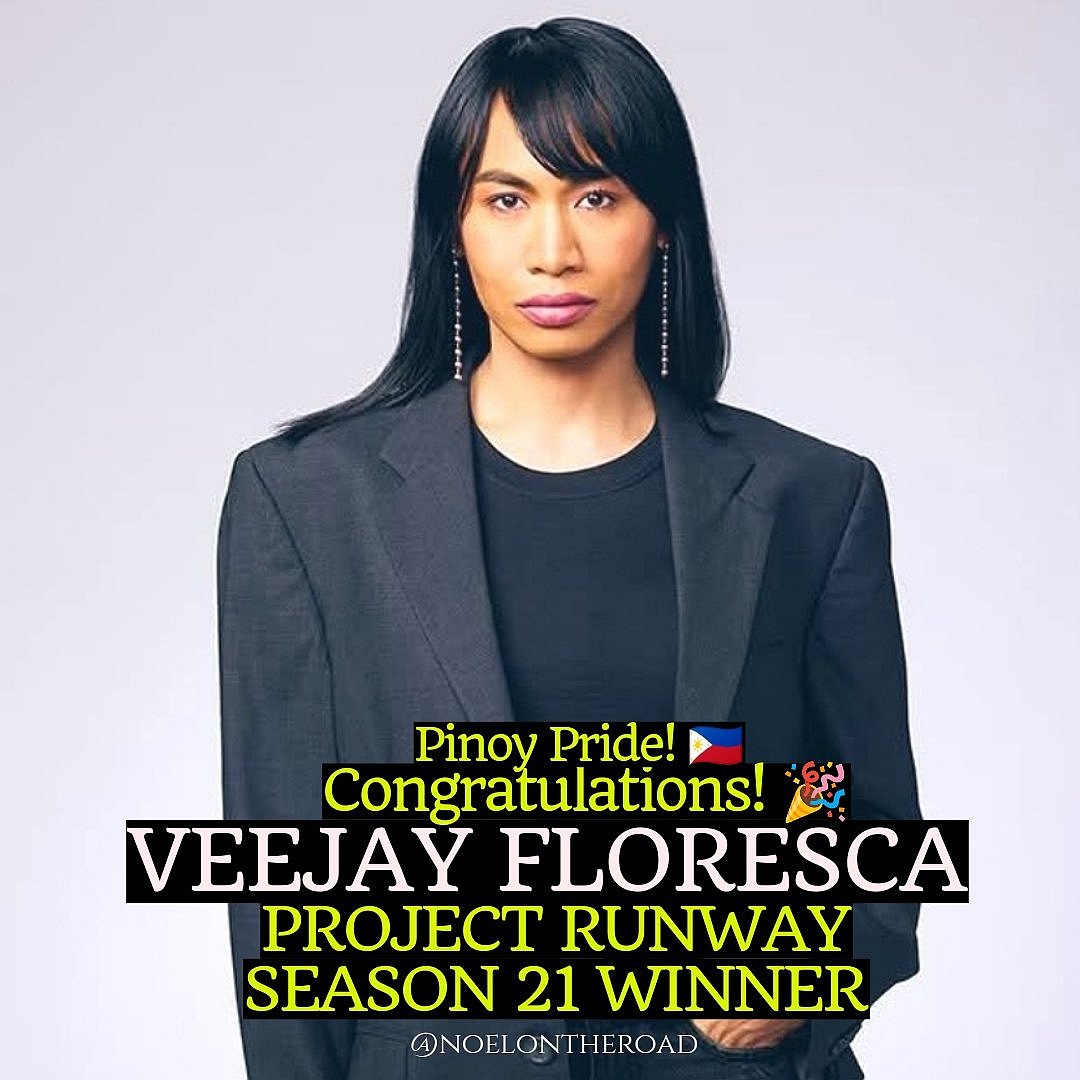 noelontheroad's tweet photo. 🏆 PINOY PRIDE! 🇵🇭
Fashion designer Veejay Floresca makes history as the first Transwoman and first Filipina winner of 'Project Runway' reality competition! Congratulations! 🎉
READ: https://t.co/pQINJRqJZa
#VeejayFloresca #ProjectRunway https://t.co/WaV69Wt71g