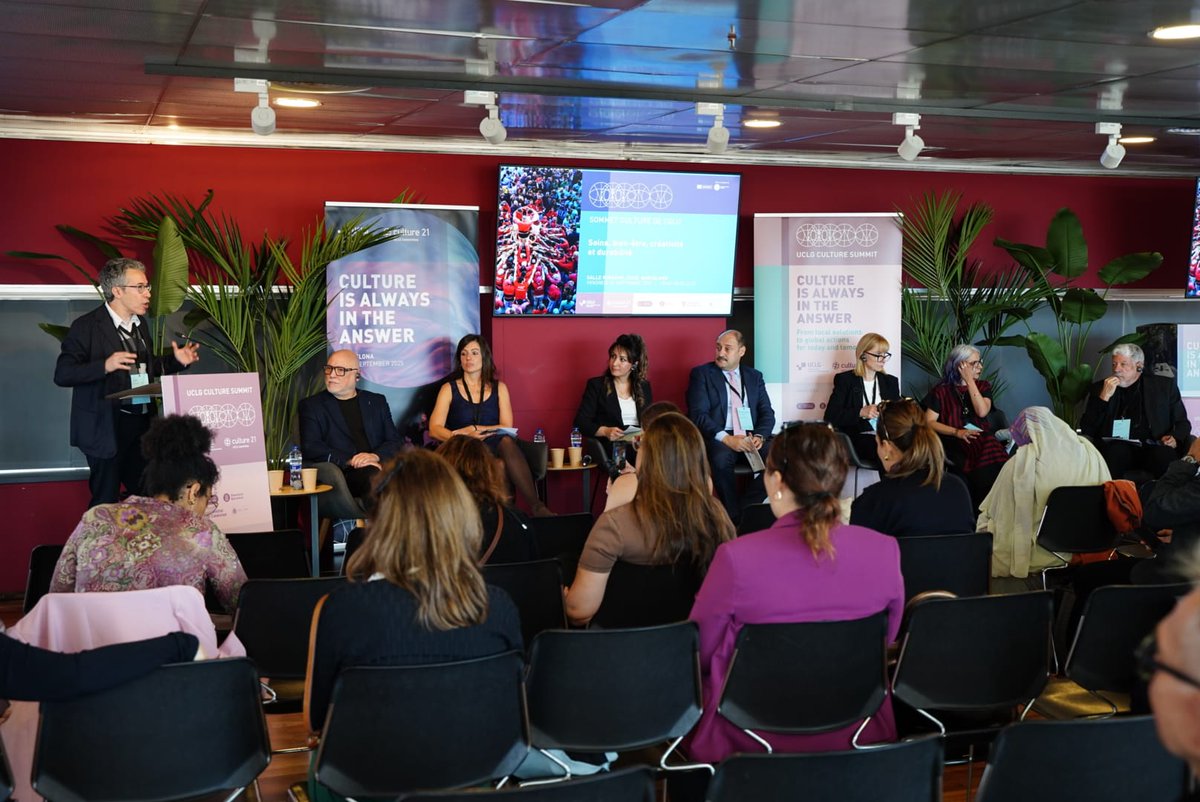 🔵#CultureSummit - Session on Care

🗣️Jordi Pascual, Culture Coordinator <a href="/uclg_org/">United Cities</a> 

💬Culture is about creativity, heritage, memories, imaginaries, values &amp; aspirations. Culture is 🔑 when addressing social norms to boost a transformative shift towards care-based societies.