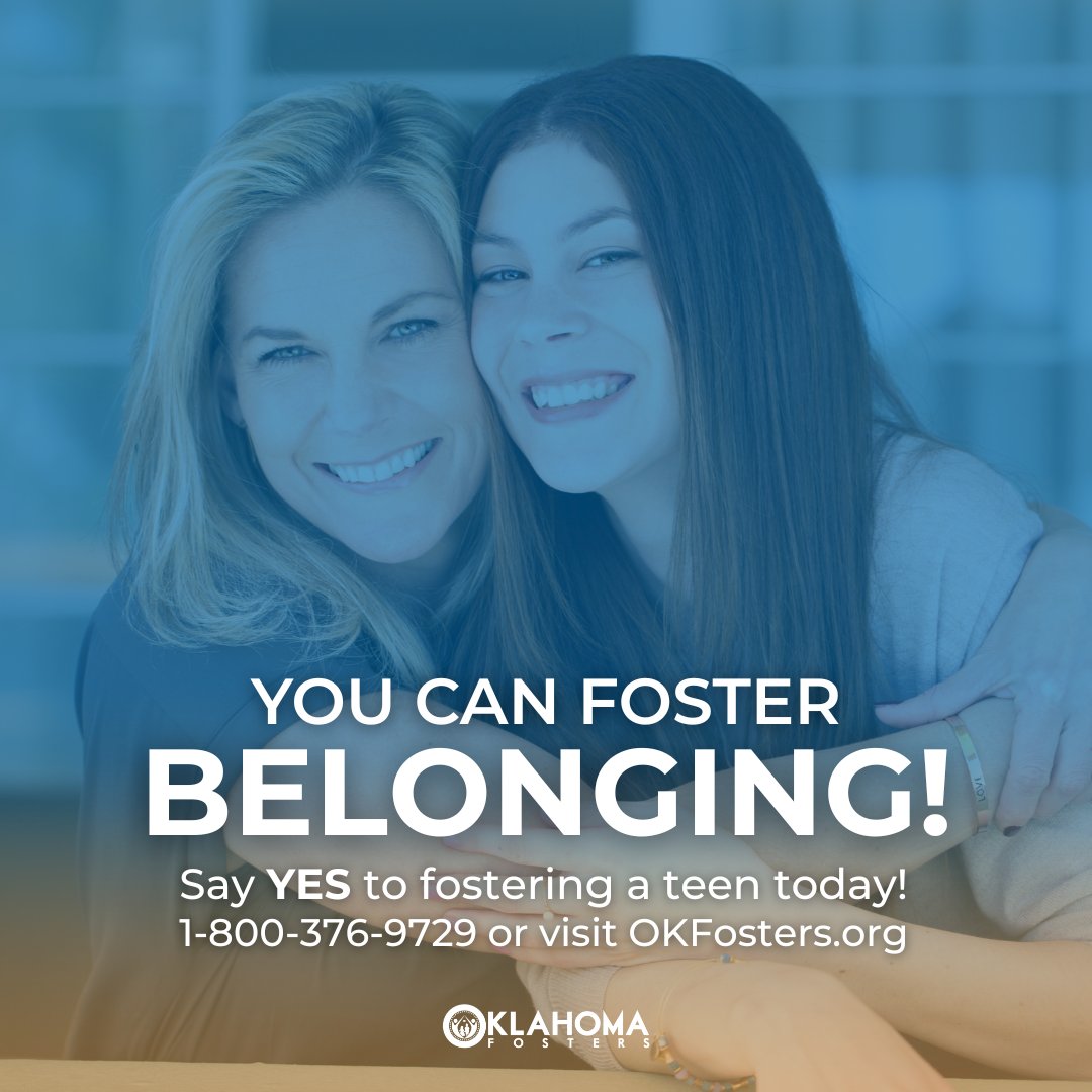💛 Teenagers belong in a safe environment where they can develop lifelong connections and relationships that make them feel like they are a part of a family. It takes a village! 

Say YES to fostering today! Visit OKFosters.org to learn more!

#OKFosters