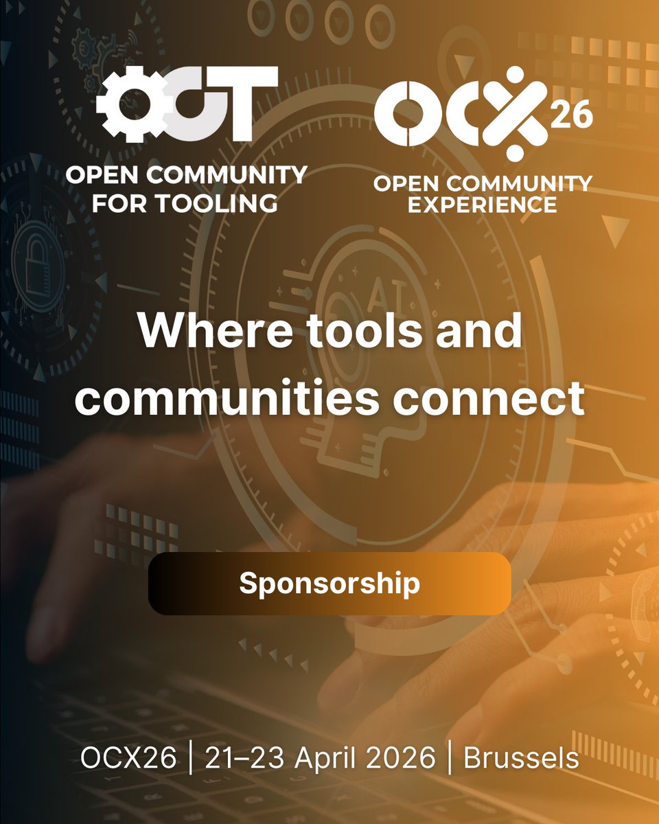 tfroment's tweet image. You loved #EclipseCon?
You’ll love OC for Tooling at #OCX26!
👉 Showcasing #EclipseIDE, #OpenVSX &amp;amp; Cloud Dev Tools...
Sponsorship =
🌍 Support openness &amp;amp; neutrality
🤝 Connect w/ dev communities
💡 Invest in sustainable tooling
🔗 ocxconf.org/event/2026/bec…