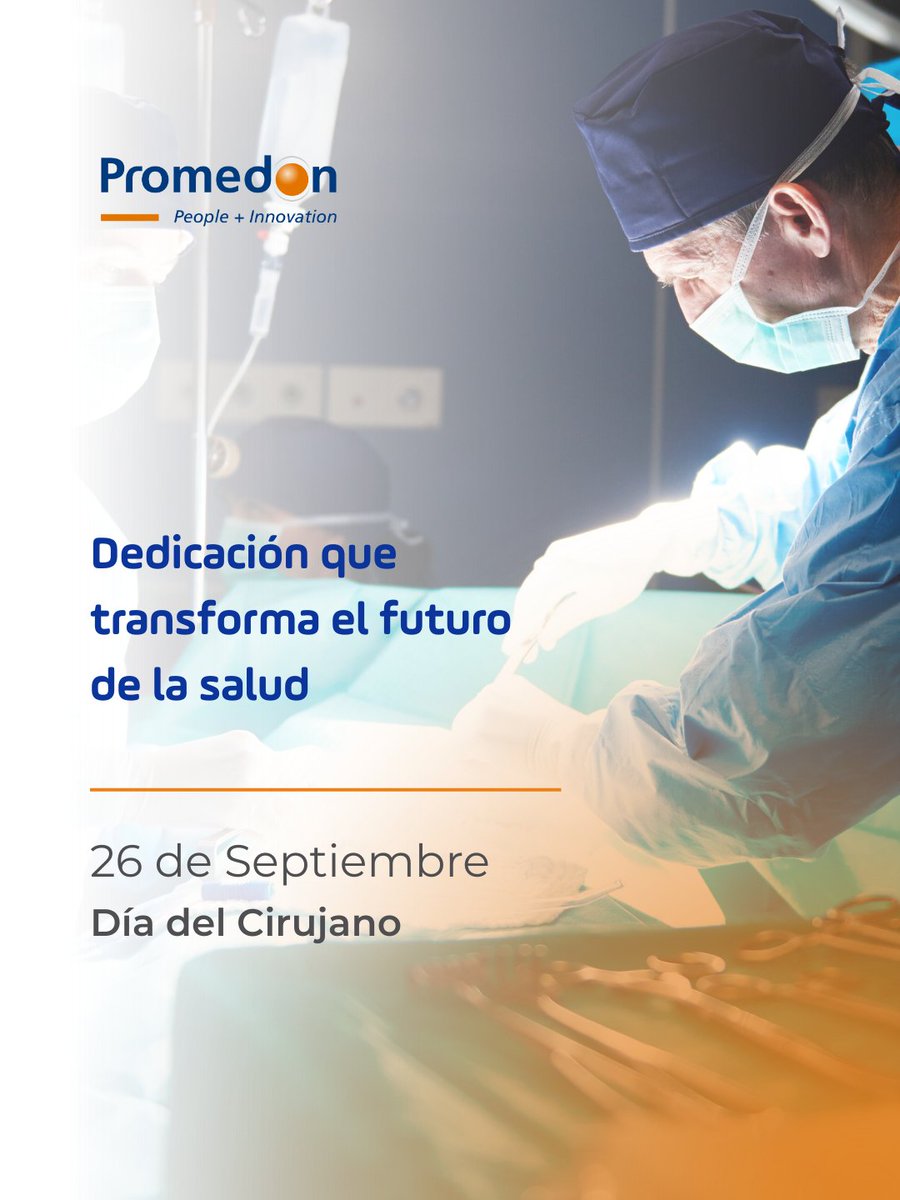 Hoy celebramos a quienes, con precisión, innovación y trabajo en equipo, transforman la ciencia en vida.
👩‍⚕️👨‍⚕️ Nuestro reconocimiento a la dedicación y pasión que hacen posible cada avance en la medicina.
¡Feliz día del Cirujano! #Promedon <a href="/PromedonEndouro/">Promedon División Endourología</a>