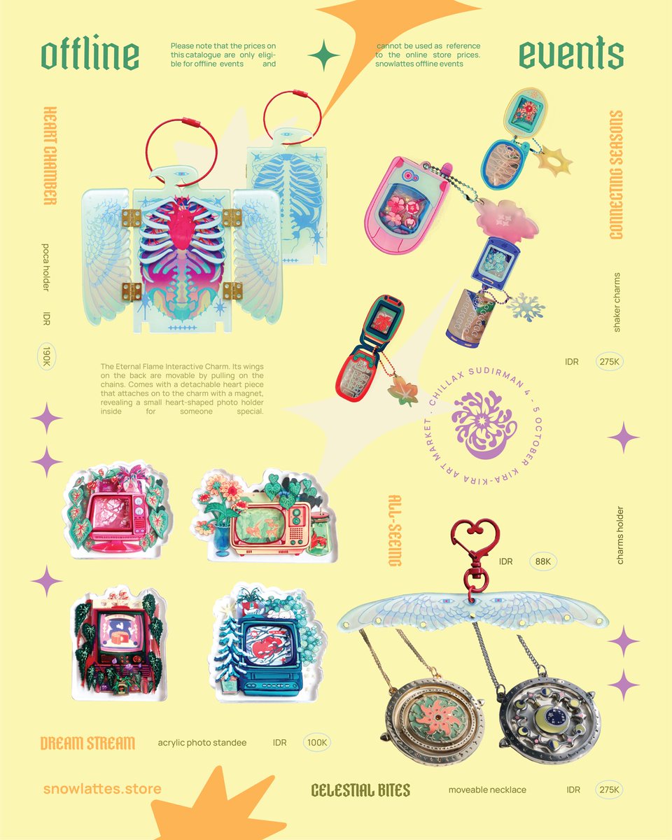 🫀 CF21 &amp; KKAM CATALOGUE 🫀

Our last two local events of the year! We’ll have our new products available for PO as well ♥️ (1/3)

PO period: 26 Sept - 6 Oct
(KKAM closes @ 1 Oct)

🔗: tinyurl.com/snowCF21

#CF21 #CF21catalogue #kirakiraartmarket