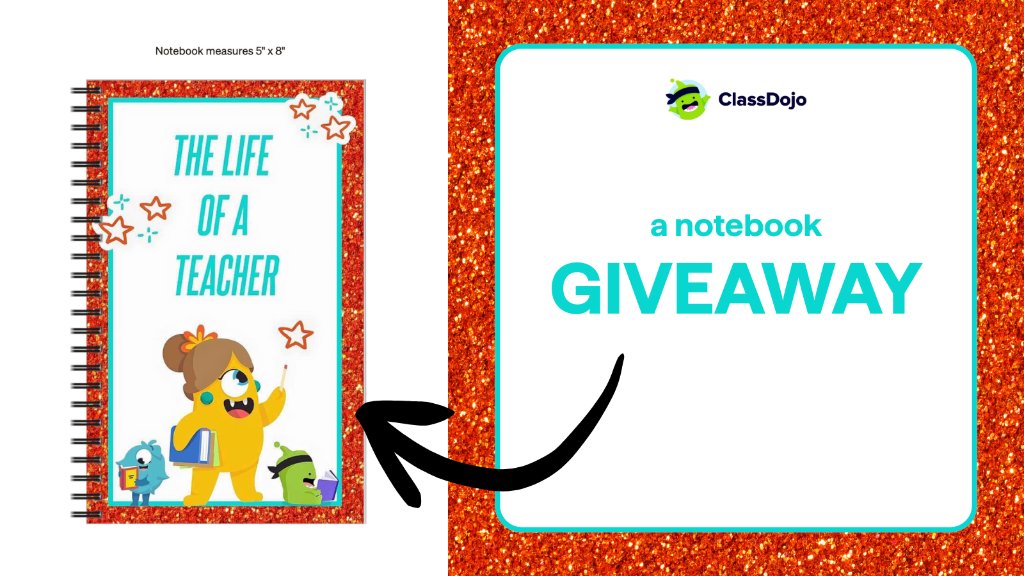 ClassDojo (@classdojo) on Twitter photo β¨πΆ GIVEAWAY ALERT! πΆβ¨
We believe every teacher has a story worth telling, so we made a special notebook to celebrate π
To win, hereβs how to enter:
1β£ Follow <a href="/ClassDojo/">ClassDojo</a>
2β£ Tag a fellow teacher who deserves a little sparkle β¨
This will be the best era yet π€© β¨πΆ GIVEAWAY ALERT! πΆβ¨
We believe every teacher has a story worth telling, so we made a special notebook to celebrate π
To win, hereβs how to enter:
1β£ Follow <a href="/ClassDojo/">ClassDojo</a>
2β£ Tag a fellow teacher who deserves a little sparkle β¨
This will be the best era yet π€©
