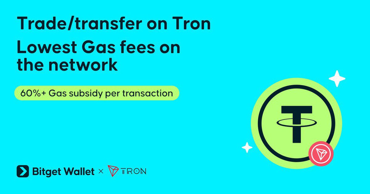 BGWalletAlpha's tweet image. Gas-free transfers on the Tron network—right here on Bitget Wallet

&amp;gt; First USDT transfers are Gas-free
&amp;gt; Subsequent trade/transfers on Tron get up to 60% reduction in gas fees

T&amp;amp;Cs apply: newshare.bwb.global/en/earnCoinsTa…