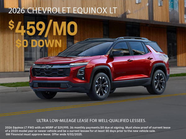 KerryChevrolet's tweet photo. Drive the 2026 Chevrolet Equinox LT today for just $459/mo with $0 down. Discover more at https://t.co/hLhD85Y58y https://t.co/KLhHy7gfdO