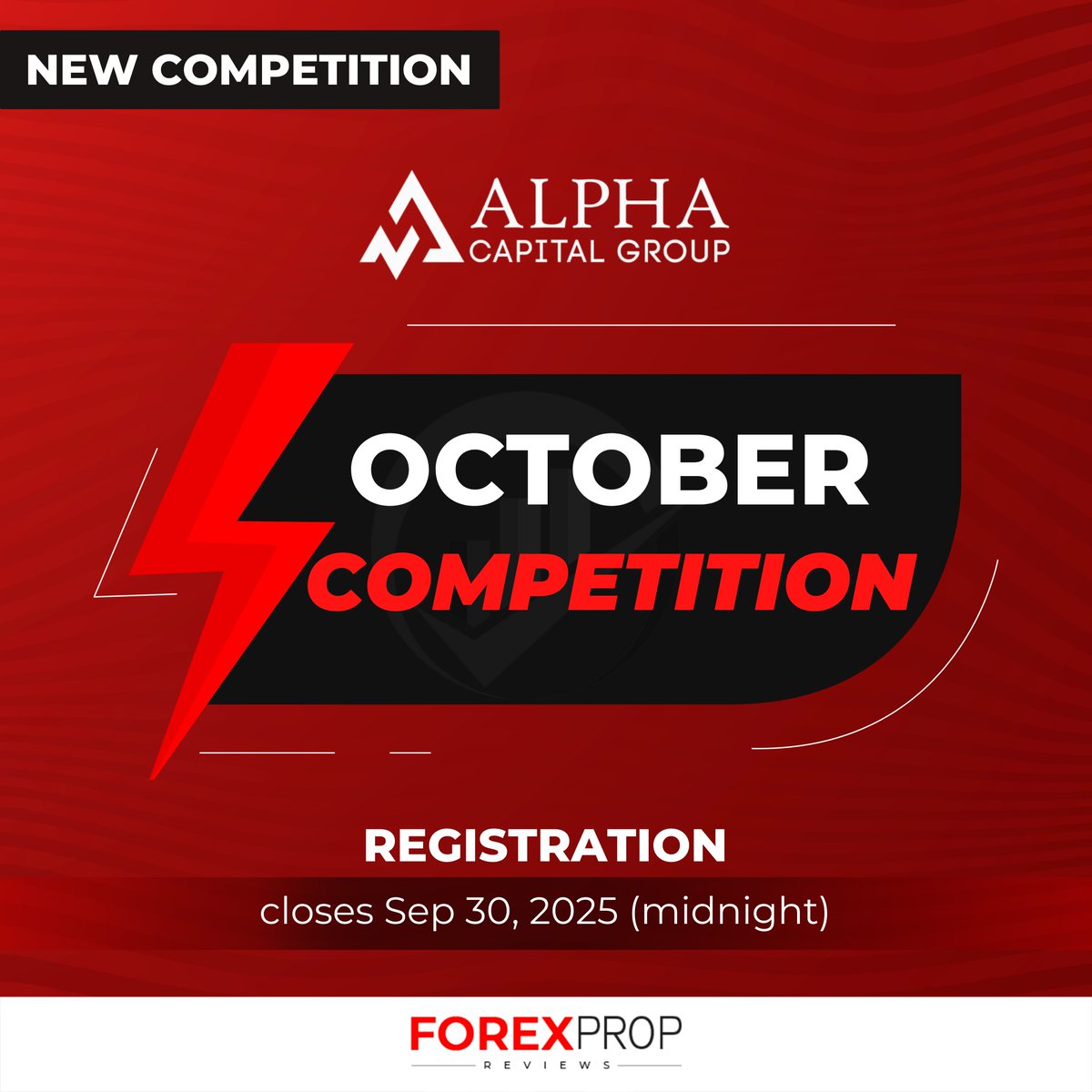 📚 Alpha Capital Group October Competition!
Win funded accounts up to $100K 💼🚀
🔥 Free entry – 70 traders win assessments
⏳ Register by Sept 30 | Runs all October
#AlphaCapitalGroup #TradingCompetition #PropTrading #GetFunded