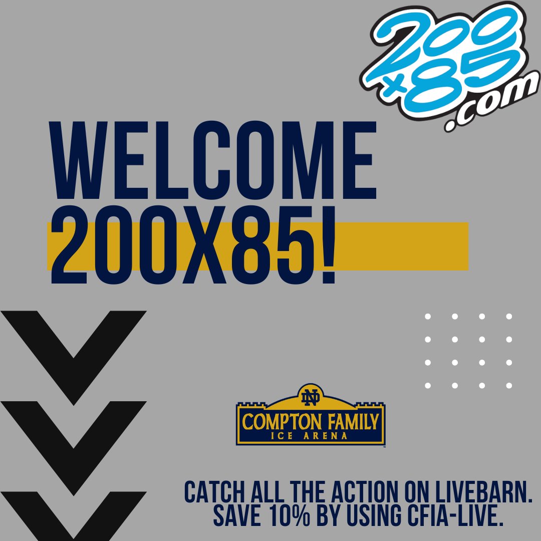 NDCFIA's tweet image. If you can't be here to see the @200x85 games in person, make sure to check out the games on @livebarnsports. Use our code CFIA-Live to save 10% on your subscription. #youthhockey #hockeytournament