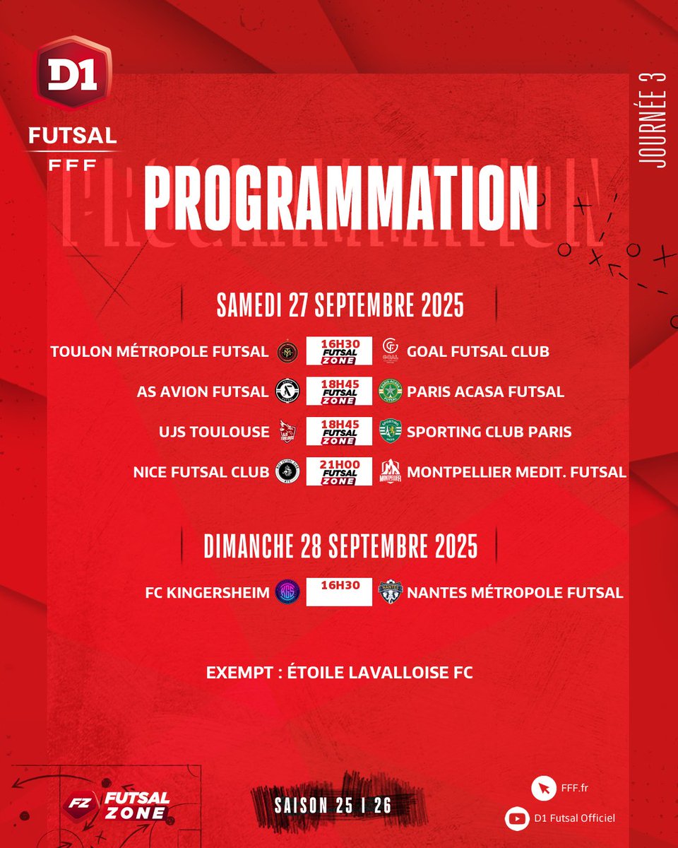 Le programme de la 3e journée de #D1Futsal 🍿