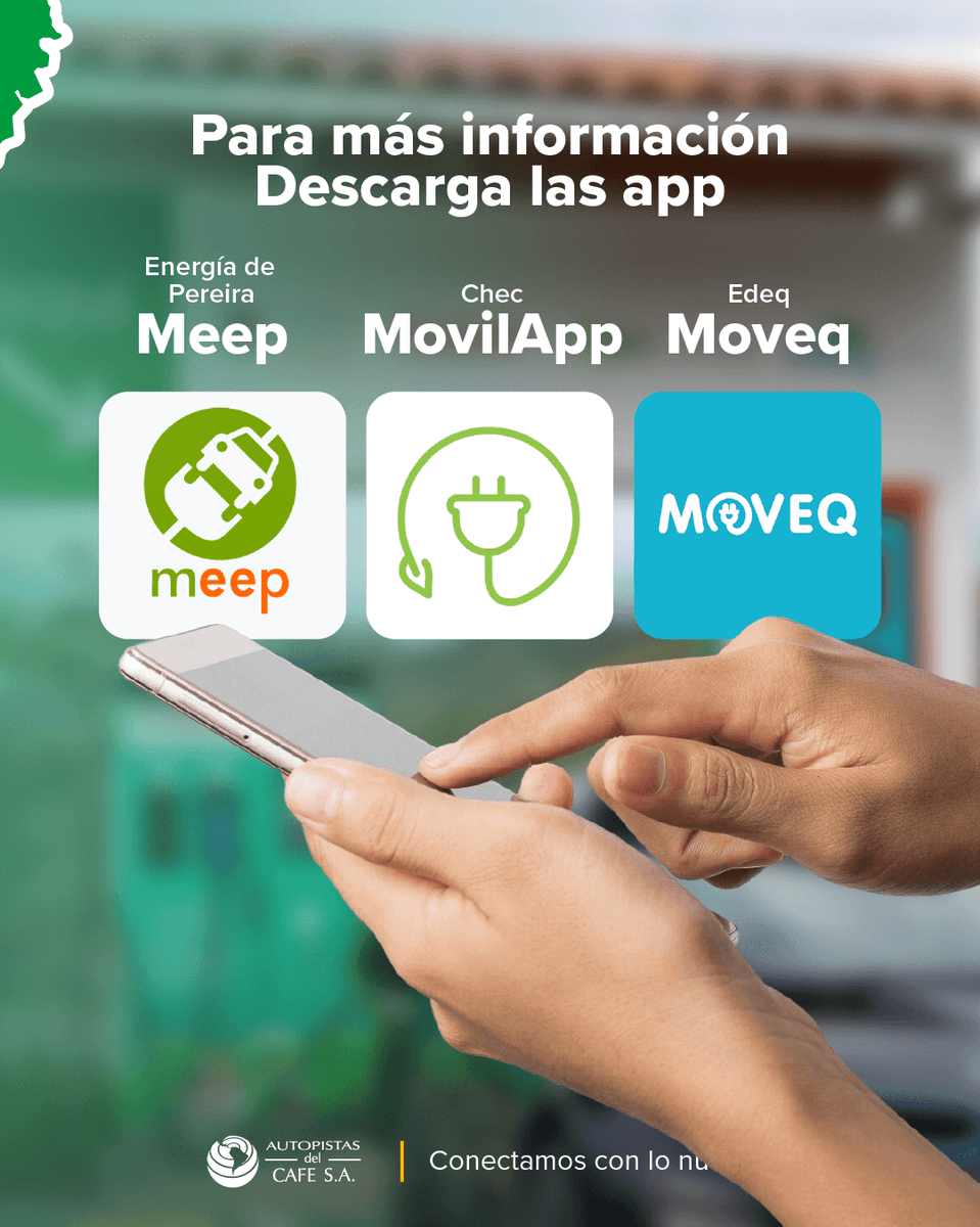 🔋⚡Novedades en nuestros Tambos
Los puntos de carga para vehículos eléctricos en Privilegio, La Manuela y Jardín Filandia están en funcionamiento con cobro del servicio según las tarifas establecidas por cada operador.

✅ Conecta tu vehículo.
✅ Regístrate en la app de cada