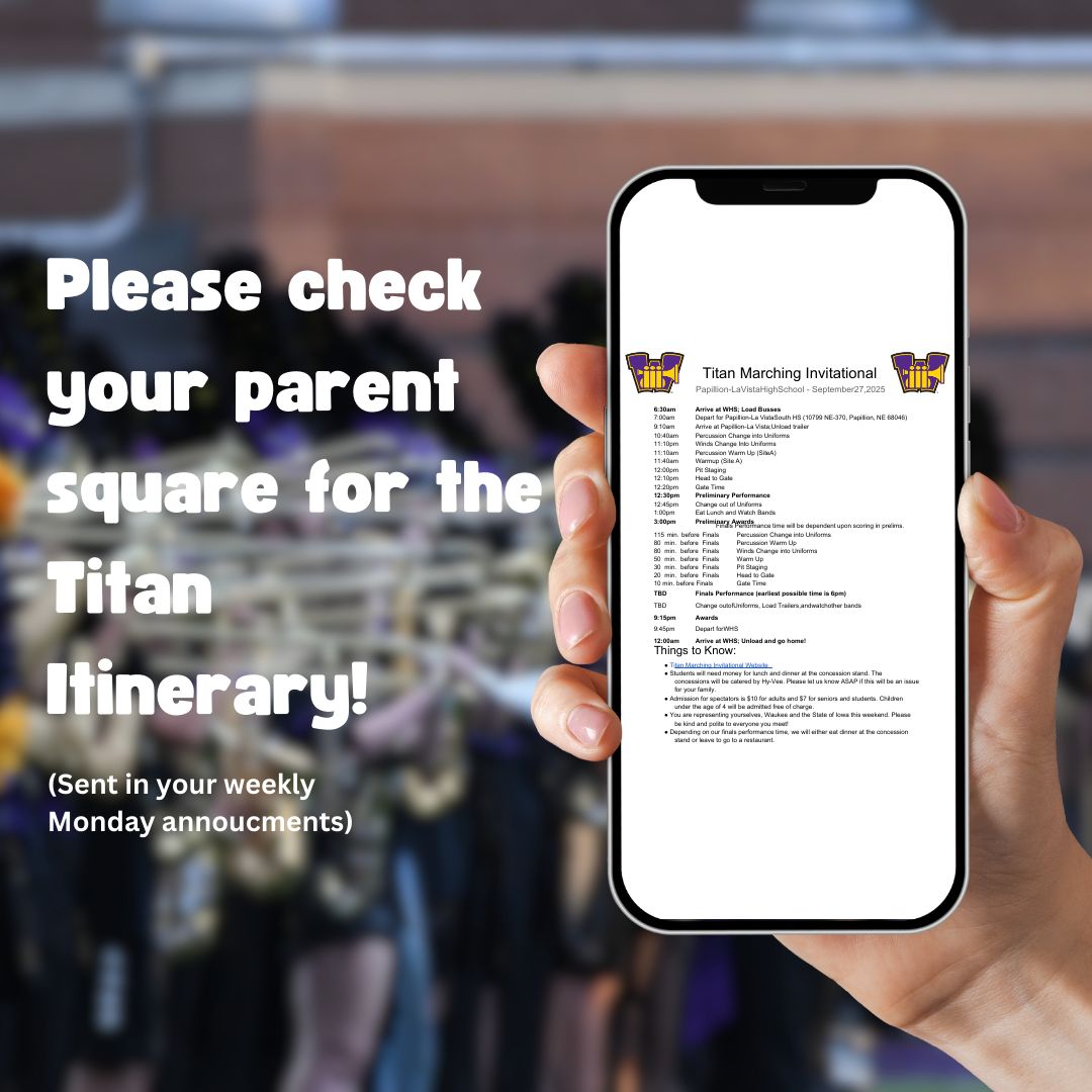 It's Omaha Friday! 

Tomorrow we are headed off to our second competition of the year! Please be sure to arrive slightly before 6:30am so we can depart on time. 

Omaha, here we come!