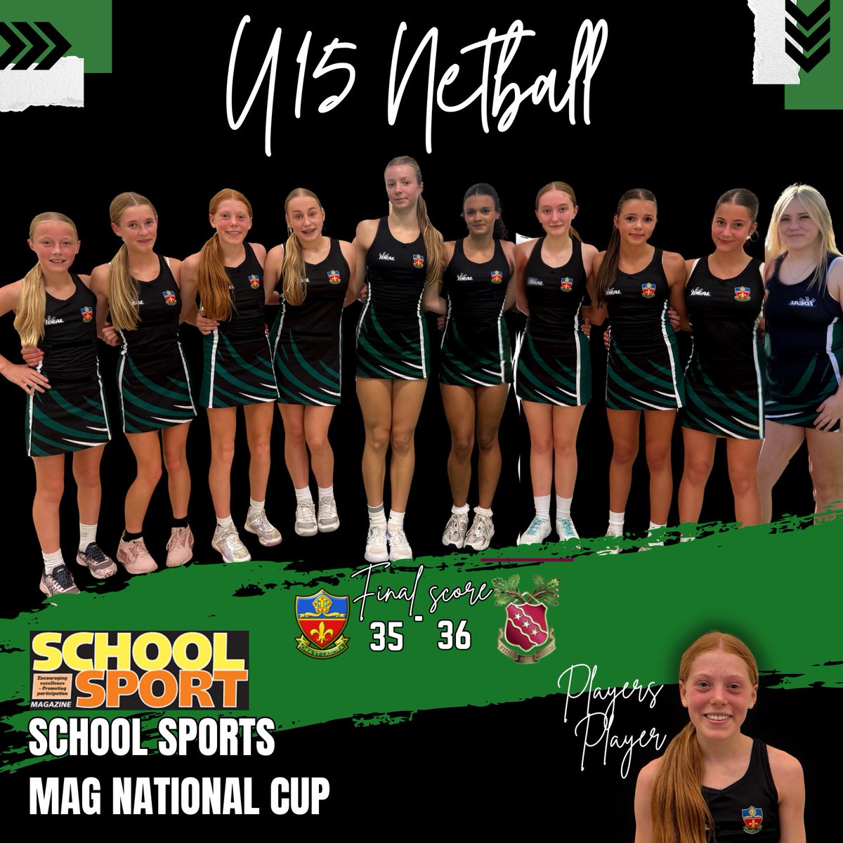 Super proud of these talented netballers – mostly U14s taking on U15s in the U15 School Sports Magazine National Netball Cup. They narrowly lost by just 1 vs Scarisbrick Hall. Fighting back after being 9 down after Q2 – amazing effort! Well done Em on PPOM 💪🏐 #CSNetball