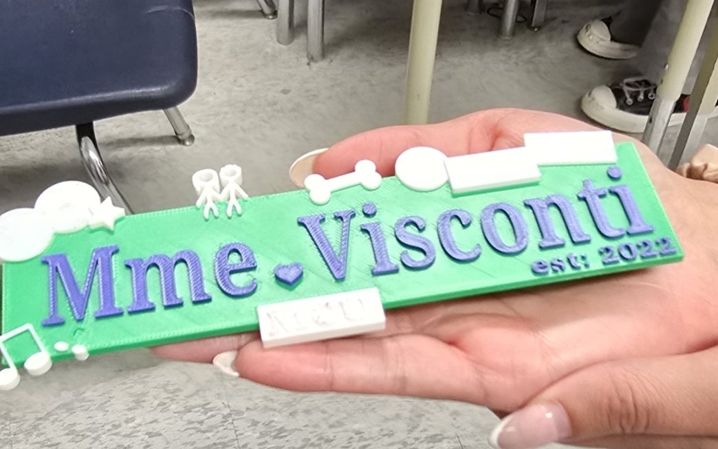 SevsSevens's tweet image. Last year our Grade 7s designed name plates for our classroom doors. 

We are printing them using our @BambulabGlobal 3D Printer and painting some parts!

@TCDSB @TCDSB21C