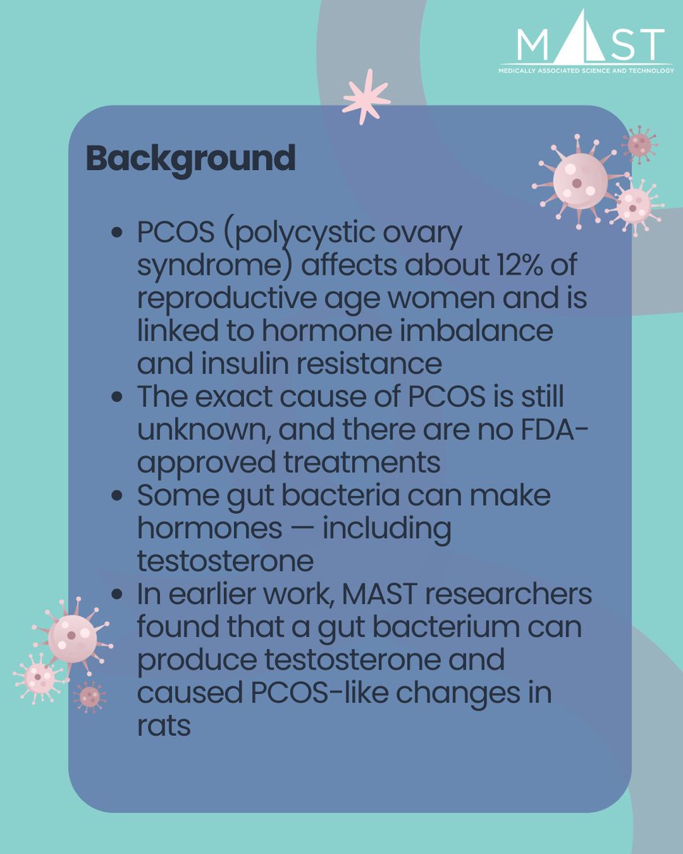 MASTprogram's tweet image. It’s #PCOSAwarenessMonth!💪

At MAST, we’re working to study how the gut #microbiome influences all aspects of health, including insulin resistance, hormone production, and conditions like #PCOS 

In one of our #ENDO2025 abstracts, we found that a common gut bacterium can trigger…