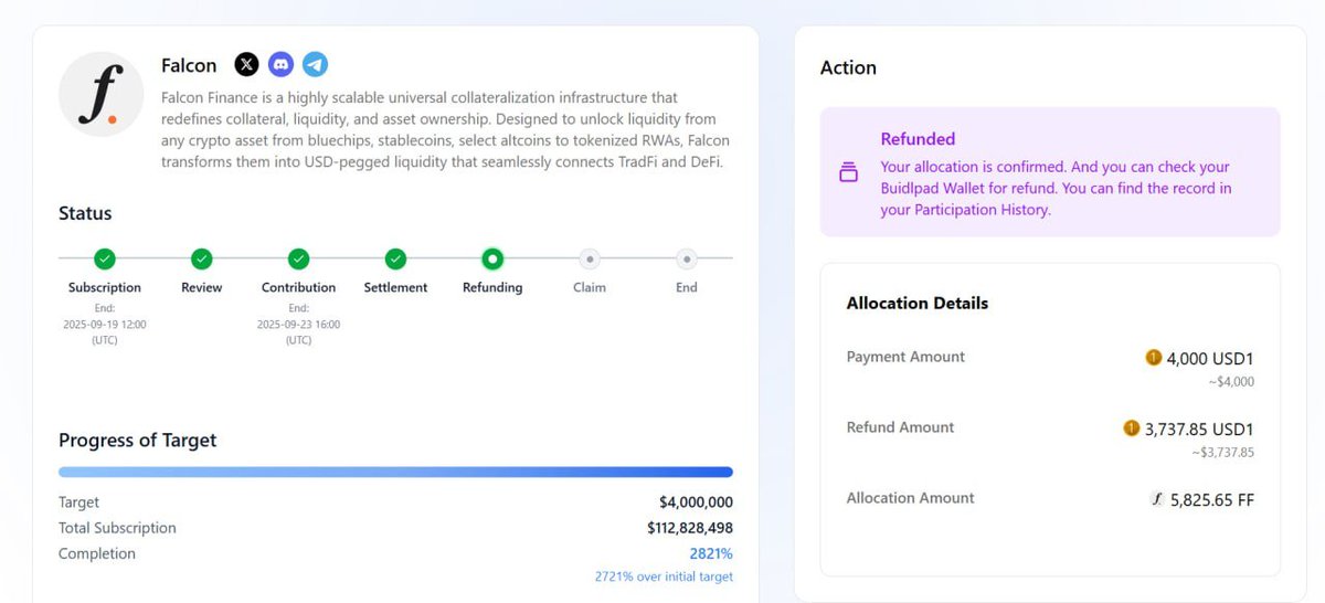 FireCat (@0xp1ng) on Twitter photo So… how many $FF did you guys grab? 👀
<a href="/FalconStable/">Falcon Finance 🦅🟠 at KBW🇰🇷</a> is going live on Binance (spot) this Monday!
Can’t wait to see how things play out once trading kicks off.
If you were in the presale too, check your allocation here 👉 buidlpad.com/projects/falcon So… how many $FF did you guys grab? 👀
<a href="/FalconStable/">Falcon Finance 🦅🟠 at KBW🇰🇷</a> is going live on Binance (spot) this Monday!
Can’t wait to see how things play out once trading kicks off.
If you were in the presale too, check your allocation here 👉 buidlpad.com/projects/falcon
