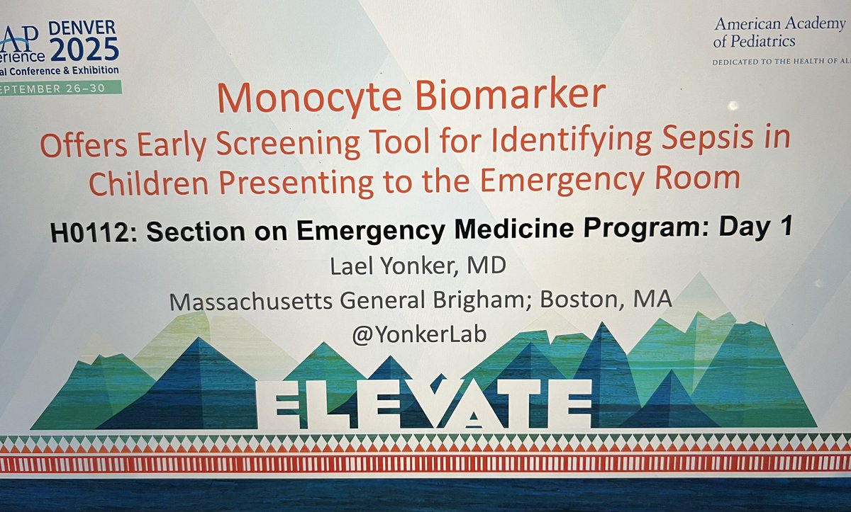At #AAP2025! Excited to talk about a monocyte biomarker for early detection of #sepsis in kids!
Also- love the incredible community of pediatricians here!