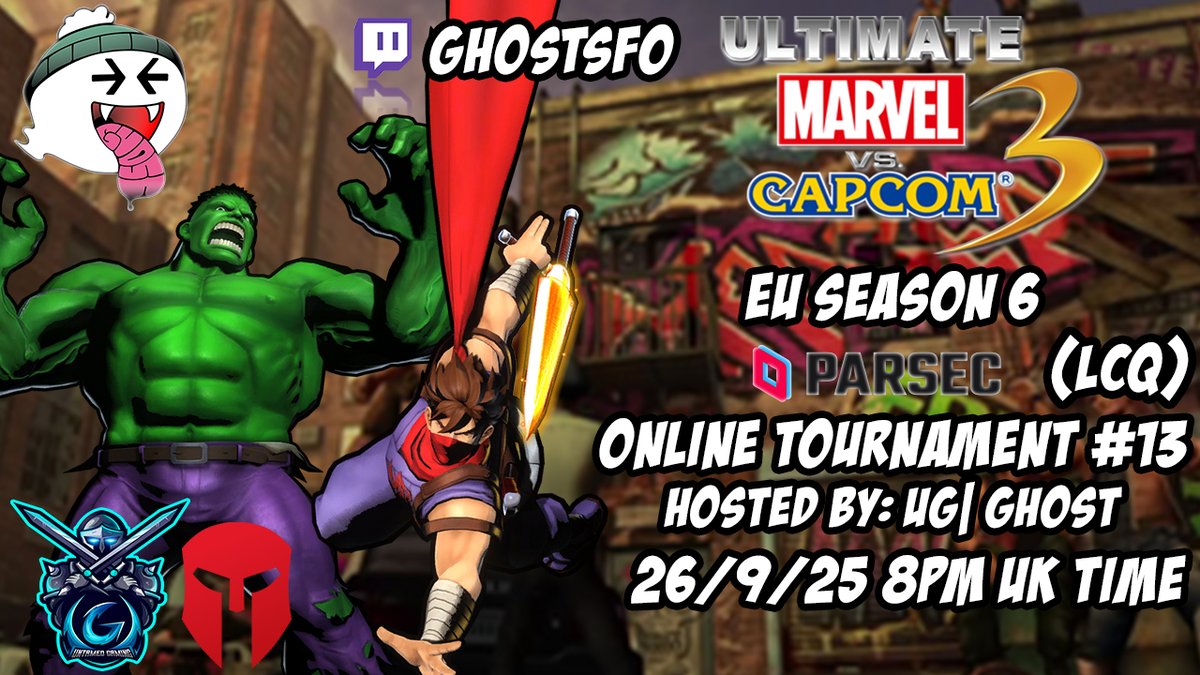 Season 6 of UMVC3 continues tonight with the LCQ!

Winner takes the final spot in tomorrow's top 8 + the matcherino.

Comms with <a href="/Glashauss/">Glass</a> <a href="/Doplghost/">Thomas Howarth</a> <a href="/Spartan_Throne/">Sparty 💥</a> 

twitch.tv/ghostsfo