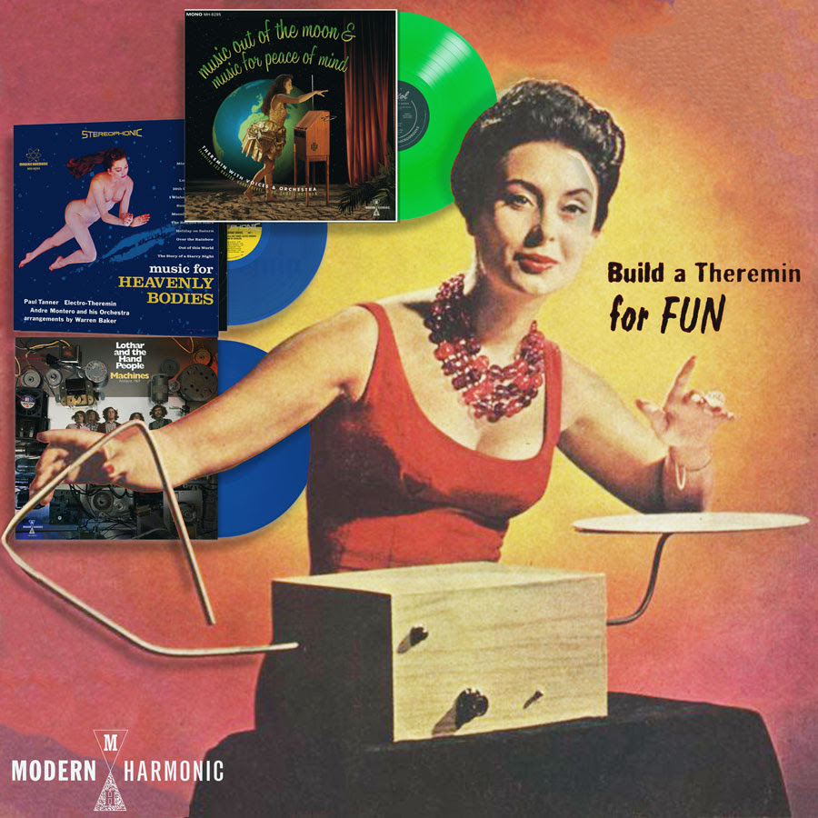 Build a theremin bundle for fun! We've added a new bundle where you get three killer theremin-centric LPs plus a tote bag for $50! It includes our new reissue, Music Out of the Moon/Music For Peace of Mind! Online only, grab your bundle here: sundazed.com/three-lp-there…