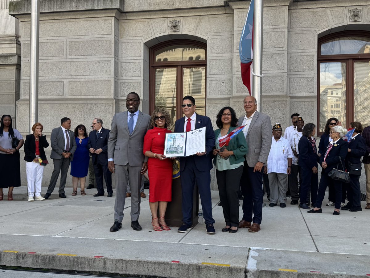 Proud to stand alongside my colleagues at City Hall for the Puerto Rican flag raising led by Council member Quetcy Lozada. An inspiring celebration of heritage, unity &amp; community. Honored to be joined by world-renowned percussionist &amp; Temple grad, Pablo Batista. #cmahmad