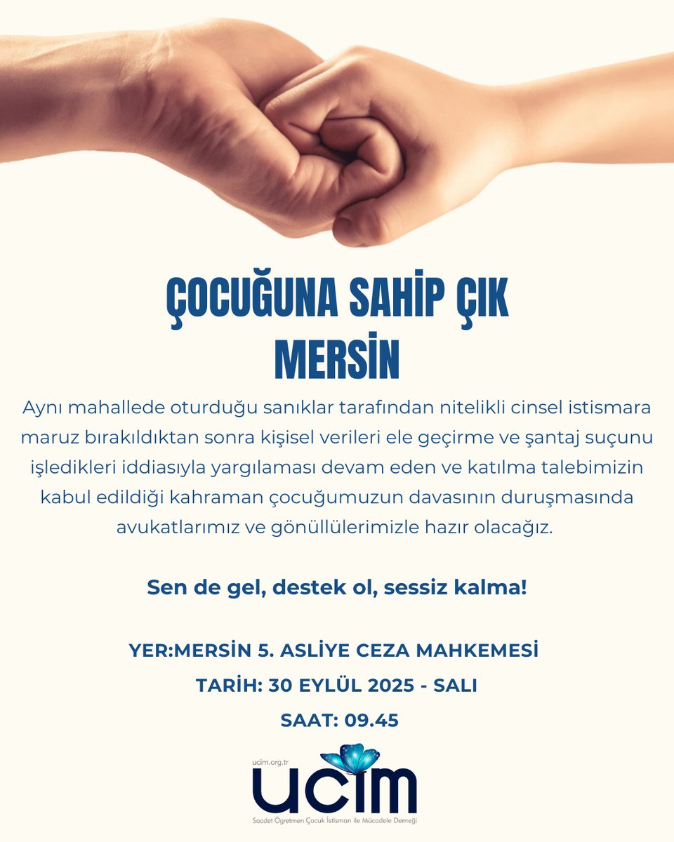 Aynı mahallede oturduğu sanıklar tarafından nitelikli cinsel istismara maruz bırakıldıktan sonra kişisel verileri ele geçirme ve şantaj suçunu işledikleri iddiasıyla yargılaması devam eden ve katılma talebimizin kabul edildiği kahraman çocuğumuzun davasının duruşmasında