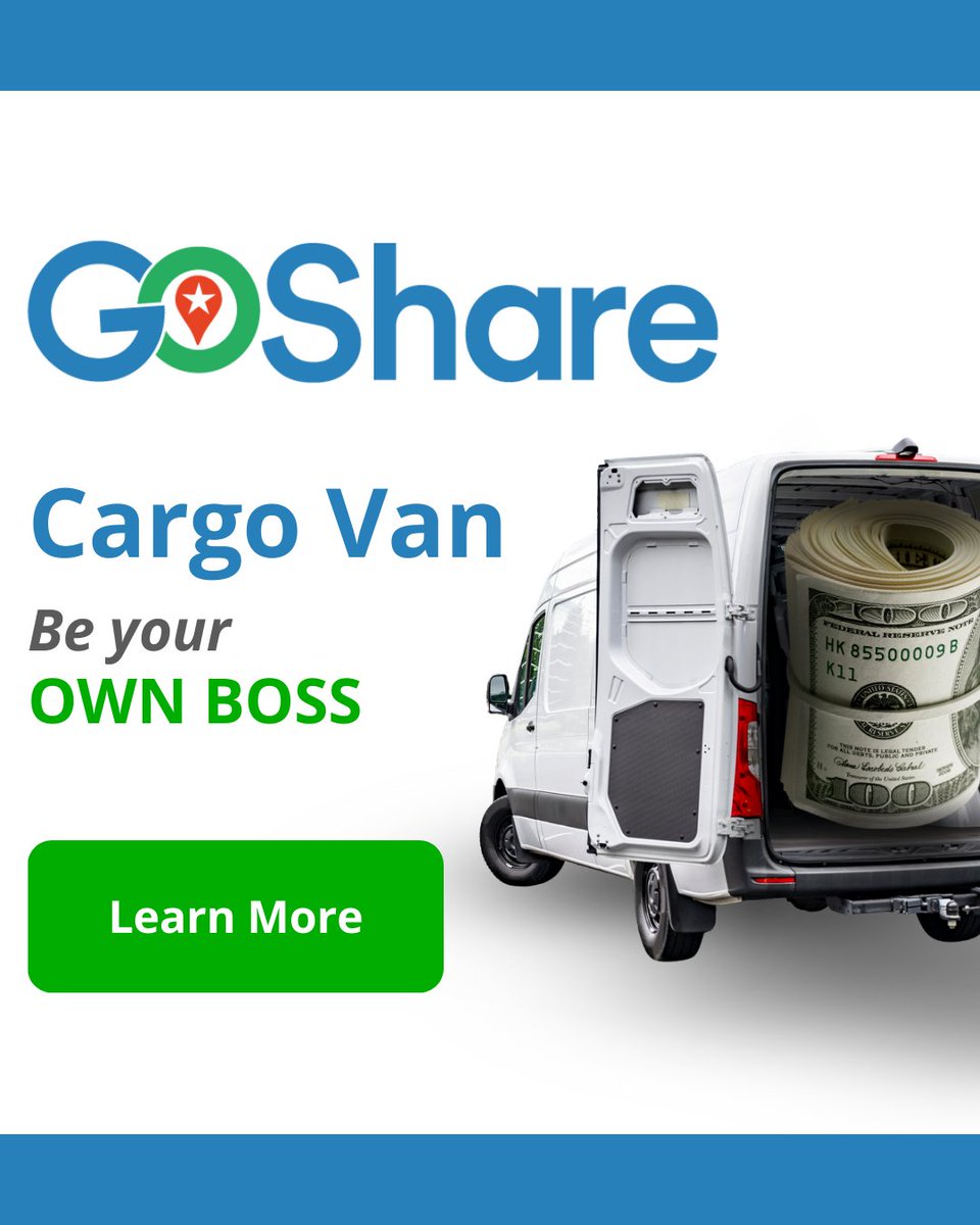 Become a GoShare delivery pro to earn money with your cargo van!

🗓️ Choose your schedule, work on your time
✅ Accept only deliveries that you want
💰 Get paid quickly &amp; conveniently

Sign up &amp; see why thousands of drivers love using the GoShare platform goshare.co/drivers/