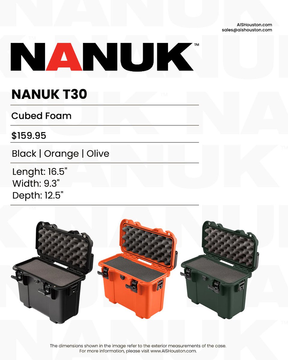 AISHOUSTON's tweet image. 🚀 Built for adventure, the NANUK T30 is your go-to top-loading hard case for gear that demands serious protection.

📞 AIS Houston: +1 281-591-2211
 🌐 aishouston.com

#NanukT30 #GearProtection #TopLoaderCase #IP67 #AdventureReady #AISHouston #RuggedGear