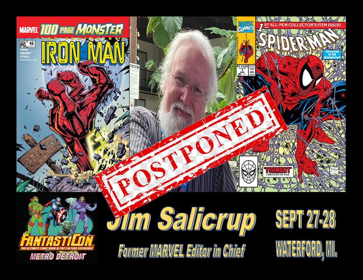 Due to an unforseen illness, Jim Salicrup has to cancel his appearance with us this weekend at Fantasticon.

We wish him a speedy recovery and hope to bring him back soon to a future show.

fantasticon.net