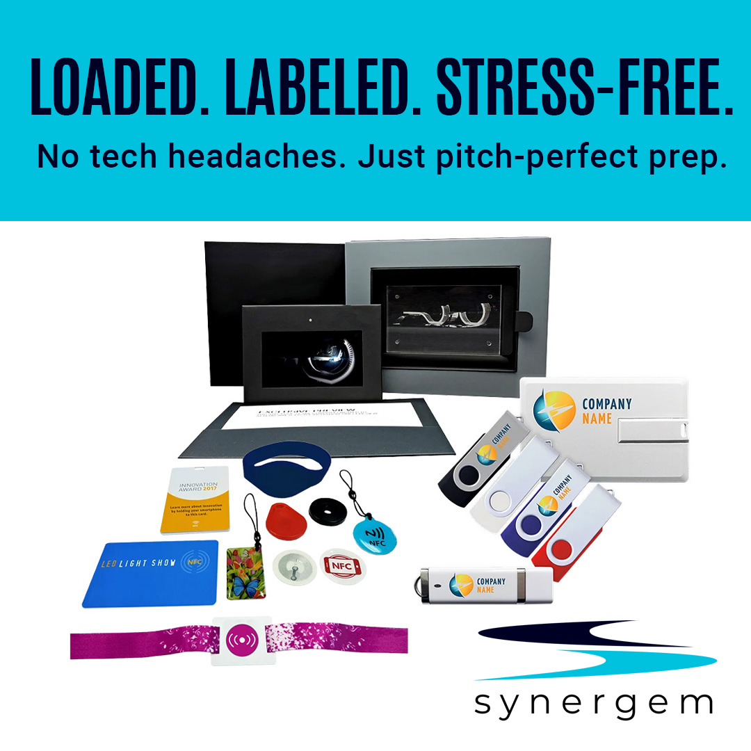 SynergemUSA's tweet image. 📦 Loaded. Labeled. Stress-free.
We handle the uploads so your tablets, video brochures, NFC tags &amp;amp; USBs arrive booth-ready—charged, organized &amp;amp; pitch-perfect. 🔌

Focus on the pitch, not the prep.
👉 synergem.com/services/loadi… 

#TradeShowTools #BoothDesign #MadeInUSA #Synergem