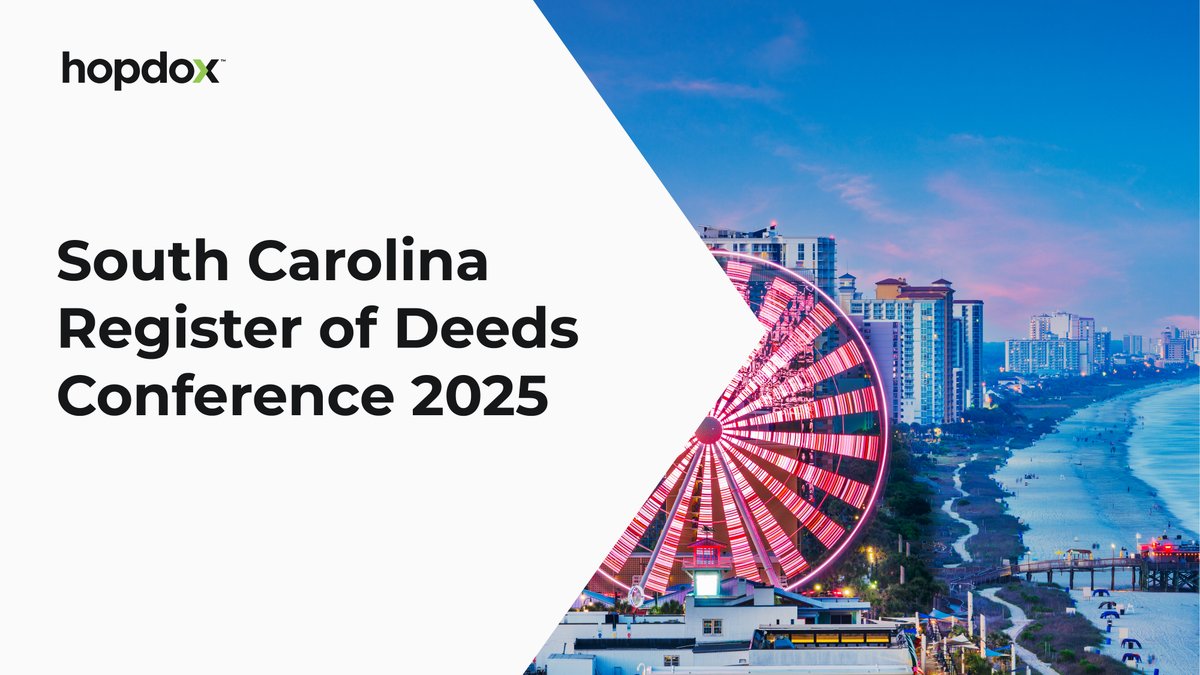 hopdox's tweet image. We’re excited to be heading to beautiful Myrtle Beach, South Carolina next week for the Register of Deeds Conference!
 
If you’ll be there, be sure to stop by and say hello!
 
#hopdox #facetoface #eRecording