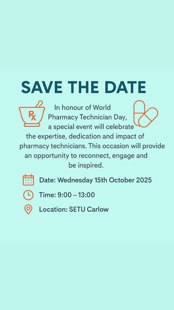 Please save the date. We look forward to seeing you in Carlow.