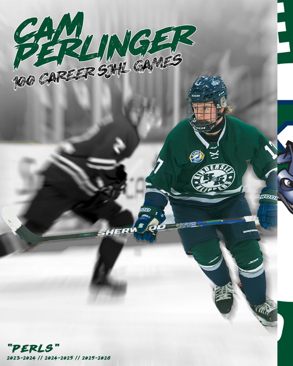 KlippersHockey's tweet photo. Tonight’s game vs. the Wolverines marks game 1️⃣0️⃣0️⃣ in the SJHL for Cam Perlinger! Congratulations, Cam. 👊
#Perls | #KlippersHockey https://t.co/0MN2Fu2YYu