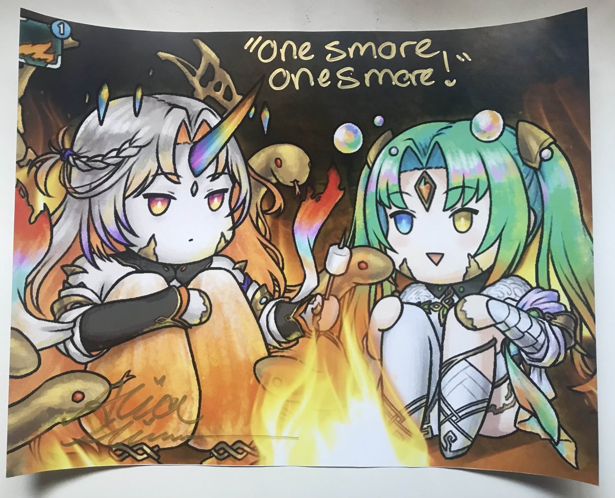 I just received this print of one of my drawings, signed by the voice of Gullveig and Heiðr <a href="/AliceHimora/">Alice Himora ✨🇵🇷🍉</a>! A huge thank you to <a href="/_VenialAJ/">VenialAJ</a> for helping to make this happen!

#FEHeroes