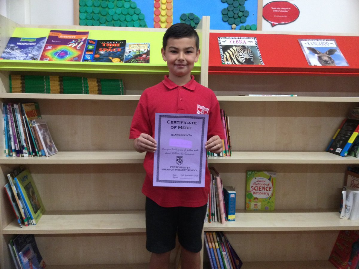 Archie produced some fantastic writing about William The Conqueror in Class 5K and has earned himself the Merit Award! ⭐️😊📝🗡️