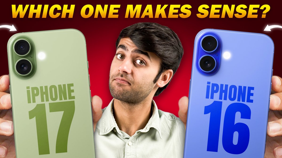 digitindia's tweet image. The latest iPhone 17 at Rs 81,999 or the more affordable iPhone 16. What would you pick? 

Watch the full comparison to find out which one is the smarter pick! 
youtu.be/5dYW6hK8jLc

#iphone17 #iphone16 #TechComparison
