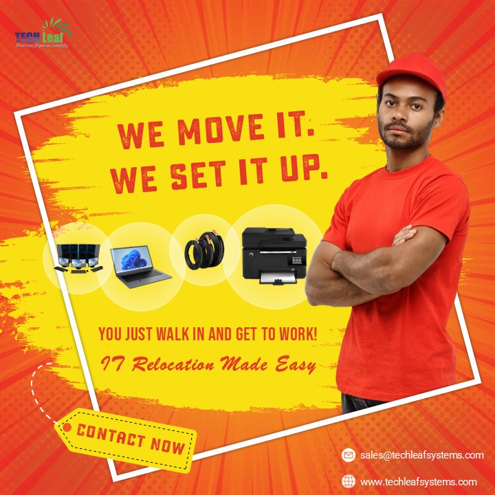 TECHLeafsystem's tweet image. Moving offices is exciting… and chaotic.
One startup told us:
 &quot;Our IT setup is a mess. We can’t afford downtime.&quot;
We planned every detail — servers, laptops, cables, printers — and had them running on day one.
Zero stress. Zero downtime.
Ready for a smooth move?