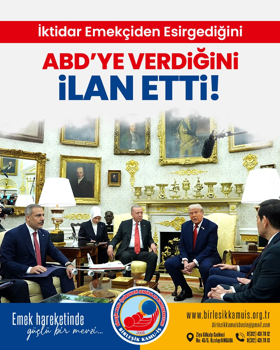 İKTİDAR, EMEKÇİDEN ESİRGEDİĞİNİ ABD’YE VERDİĞİNİ İLAN ETTİ
birlesikkamuis.org.tr/haber/iktidar-…