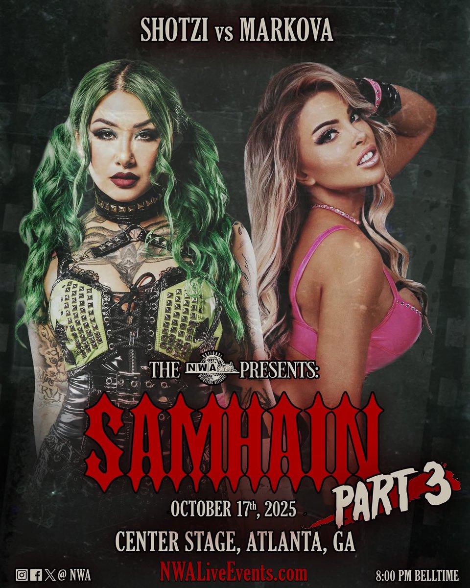 RealNMarkova's tweet photo. Omg!!! Who is coming to see this live? ❤️ Me vs @ShotziTCB at the @nwa in Atlanta🔥 I’m excited! 🤩 Place your bets! 😜💅🌟 https://t.co/Zh5PrBBO9N