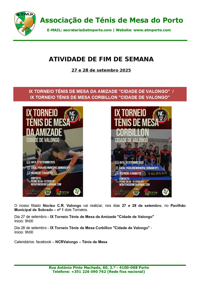 ATMPorto's tweet photo. Atividade de fim de semana https://t.co/FiWKevAxCJ