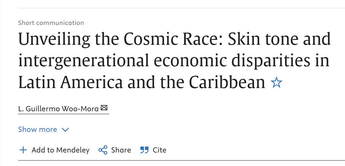 Two brand-new fascinating articles on the LAC region newly accepted in the JDE #econtwitter #econsky. . .first, this banger of a title for a paper by <a href="/billywoom/">Billy Woo Mora</a> that shows that skin tone, even within self-reported ethnoracial identity categories, predicts outcomes