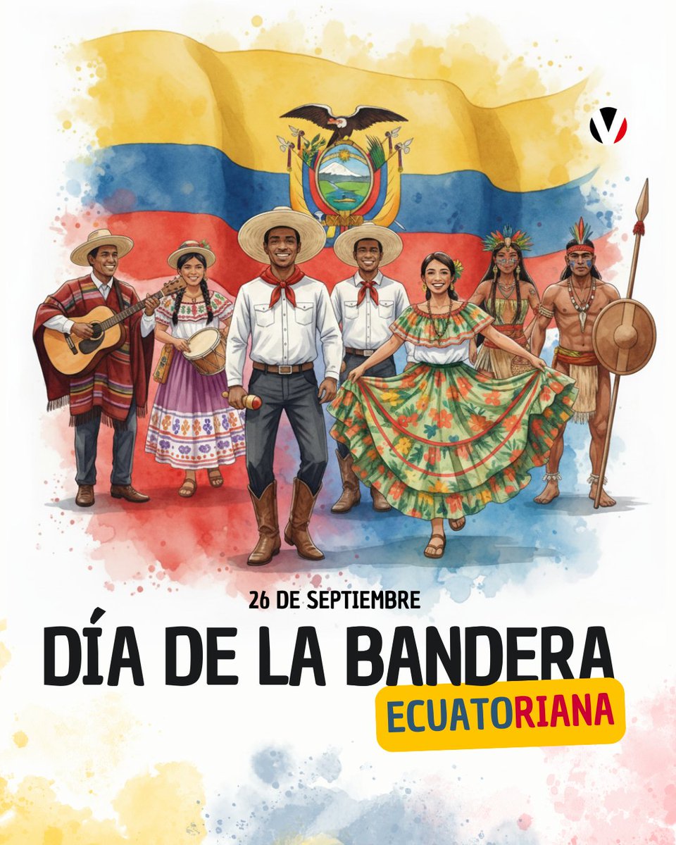 revistavistazo's tweet photo. 🇪🇨✨ Hoy conmemoramos el Día de la Bandera Nacional.

Nuestro tricolor amarillo, azul y rojo fue oficializado en 1860 por Gabriel García Moreno, y desde entonces ondea como símbolo de nuestra identidad y orgullo.

💛 El oro de nuestras riquezas
💙 El cielo y el mar que nos rodean
❤️ La herencia de quienes defendieron nuestra libertad

Un día para recordar y honrar nuestras raíces como ecuatorianos.

👉🏻 Cuéntanos en los comentarios: ¿qué significa para ti la bandera del Ecuador? 🇪🇨

#DíaDeLaBandera #Ecuador #OrgulloEcuatoriano #VistazoInforma

🎨 @ale_rruiz_