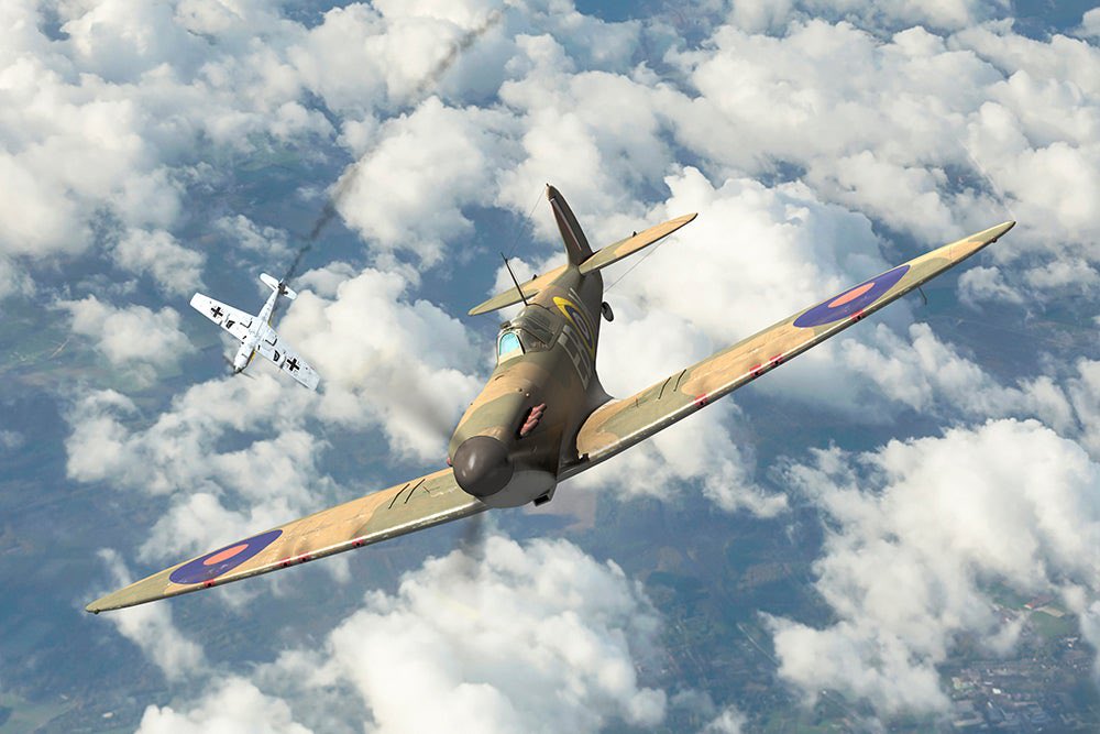 “𝑾𝑶𝑳𝑭 𝑨𝑻 𝑻𝑯𝑬 𝑮𝑨𝑻𝑬𝑺”
RNZAF Battle of Britain ace John Noble Mackenzie downs a Bf109E near Maidstone, 5th October 1940.

Available here:

hangar7art.com/product/wolf-a…

#wwii #aviation #aviationart #history #aircraft #ww2 #spitfire