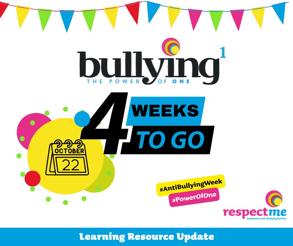 _respectme_'s tweet image. 🎉The countdown is on⌛

There is less than 4 weeks to go now until we launch our Anti-Bullying Week learning resources on 22 October! ow.ly/ZiRT50X2UBc

Find your Voice, Use your Words, Own your Power ⚡

#AntiBullyingWeek
#ThePowerOfOne
