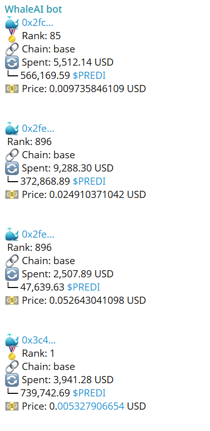 Whale_AI_net's tweet photo. 🐳 Multiple whales bought $PREDI. Do they know something we don't?

📈 Chart holds well despite brutal market.

🕵️ Join us to track smart whale moves. https://t.co/BMDW7G0BZK