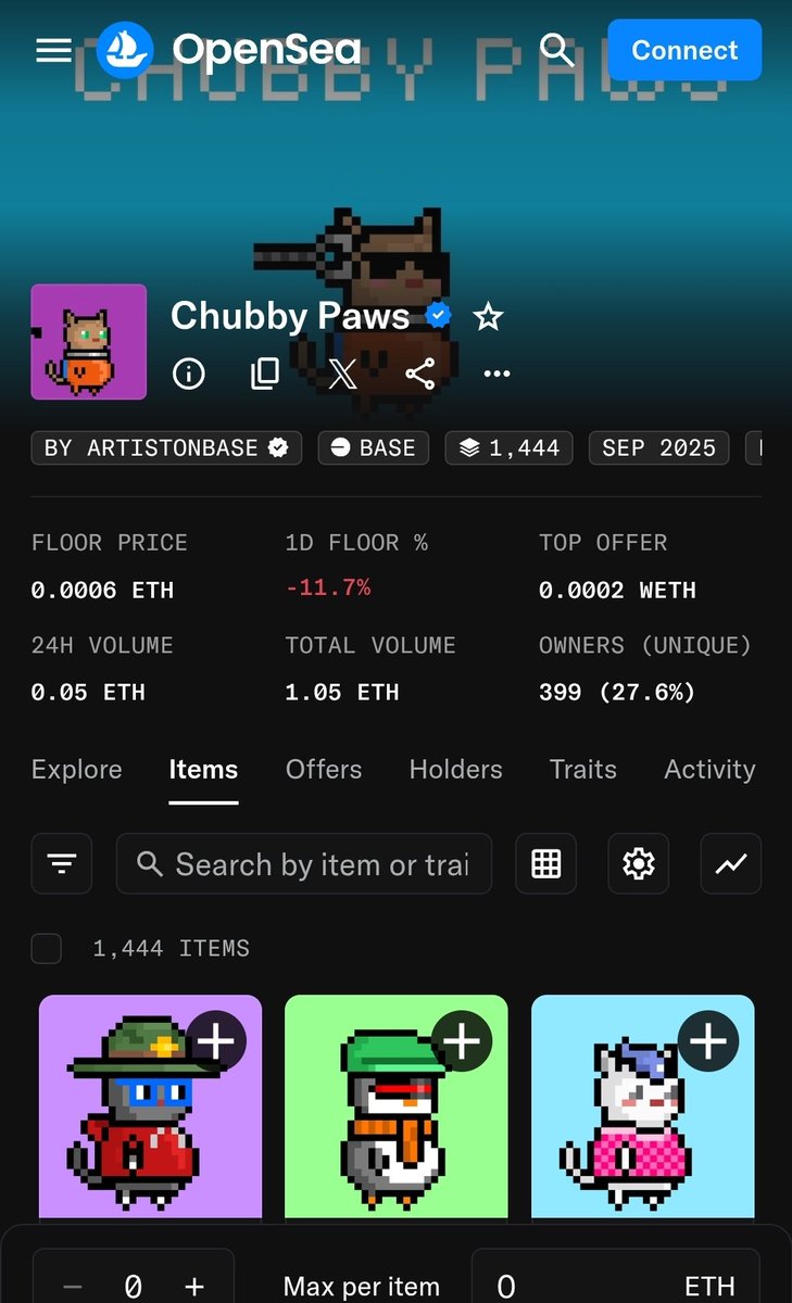 To celebrate the Chubby Paws Collection being verified on Opensea , I'm doing a giveaway ☑️

Giveaway pool: 10 Chubby Paws NFTs 💙

- Follow me and <a href="/opensea/">OpenSea</a>
- Like &amp; RT
- Tag 3 Friends

opensea.io/collection/chu…