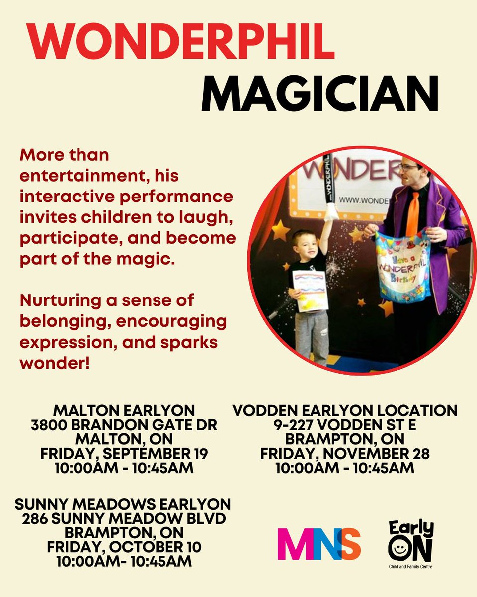More than entertainment, WonderPhil's interactive performance invites children to laugh, participate, and become part of the magic show! 
Please see the flyer for details