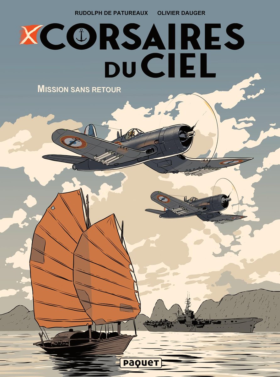 Corsaires du ciel, de Rudolph de Patureaux et Olivier Dauger, une nouvelle série sur la guerre d'Indochine, cette fois vue depuis le porte-avions Arromanches.
➡️ casesdhistoire.com/corsaires-du-c…