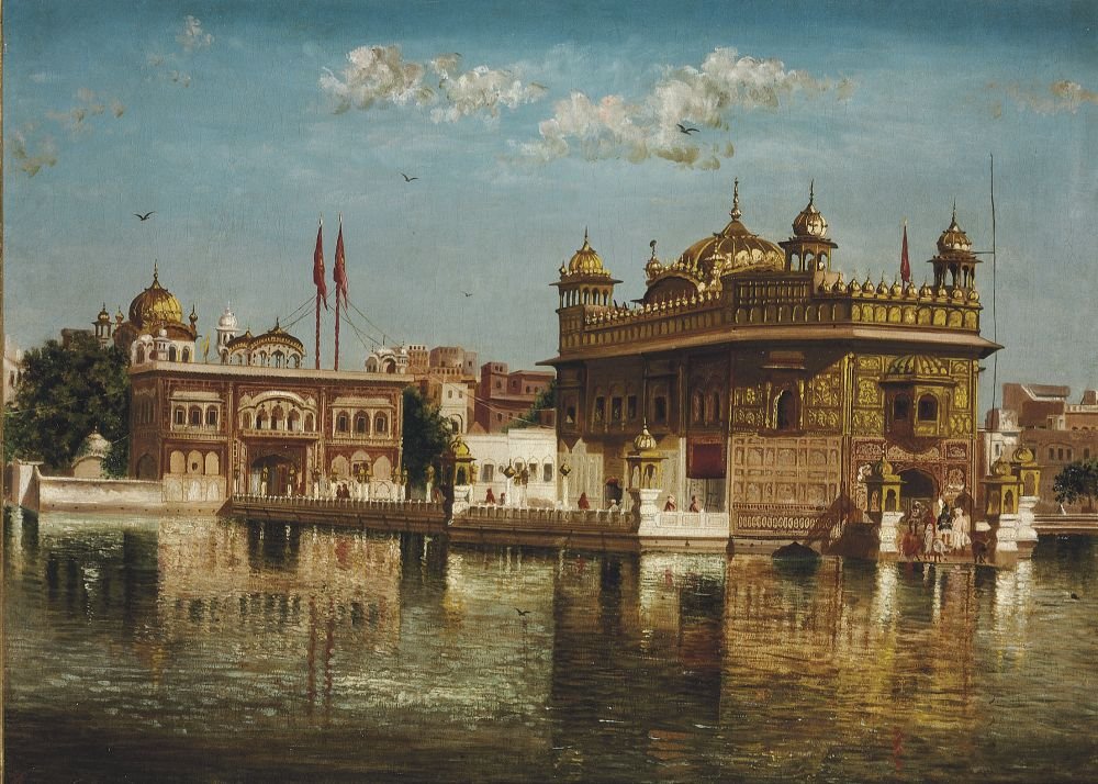 The Golden Temple of Amritsar, oil on canvas by Kapur Singh, dated 22 Sept 1886. 

A rare signed glimpse of 19th-century devotion.

#SikhArt #GoldenTemple