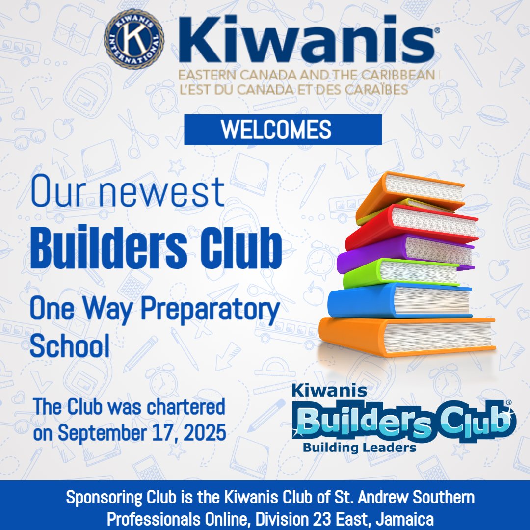 ecckiwanis's tweet photo. Congratulations to the Kiwanis Club of St. Andrew Southern Professionals Online, Division 23 East, on sponsoring our newest Builders Club!

Let us welcome the members to the Kiwanis family and our Service Leadership Programme.

#kiwanis #KidsNeedKiwanis https://t.co/a6BLCoBo8T