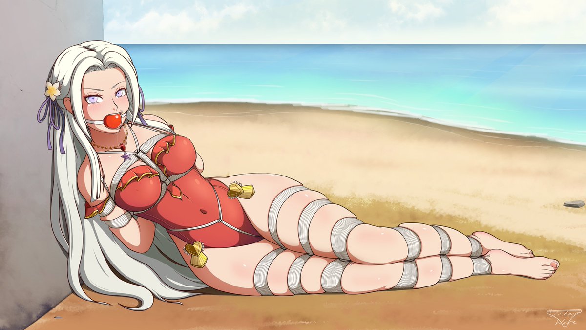 Summer Edelgard, bound on the beach