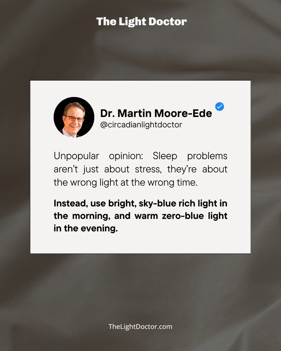 Sleep problems aren’t always about stress. Often, it’s the light you’re exposed to. Morning light rich in sky-blue tones signals your brain to wake up and sets your circadian rhythm for the day. In the evening, dim, warm, zero-blue light helps your body produce melatonin, making